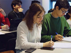 Anna in lecture classroom